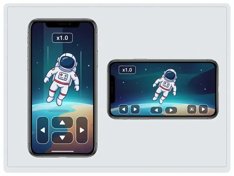 Spaceman mobile responsive interface mockup