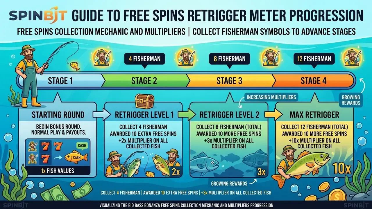 big bass bonanza free spins collection mechanic and multipliers