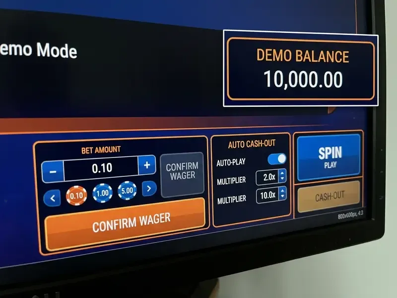 Spaceman demo play interface screenshot